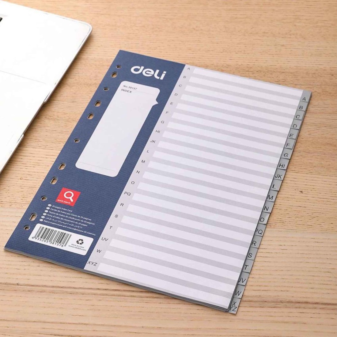 Deli PP Index Dividers A-Z 20 Sheets