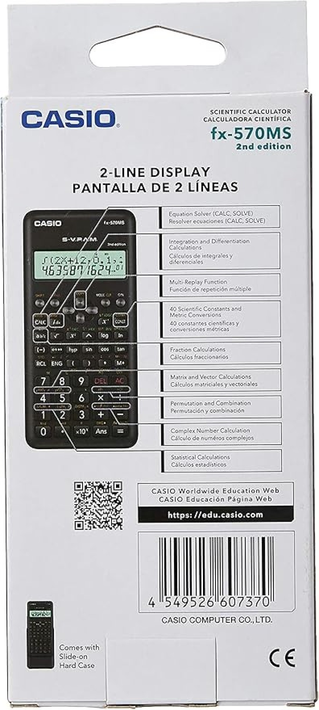 Casio Fx-570Ms 2Nd Edition Scientific Calculator With 2-Line Display, Fx 570 Ms