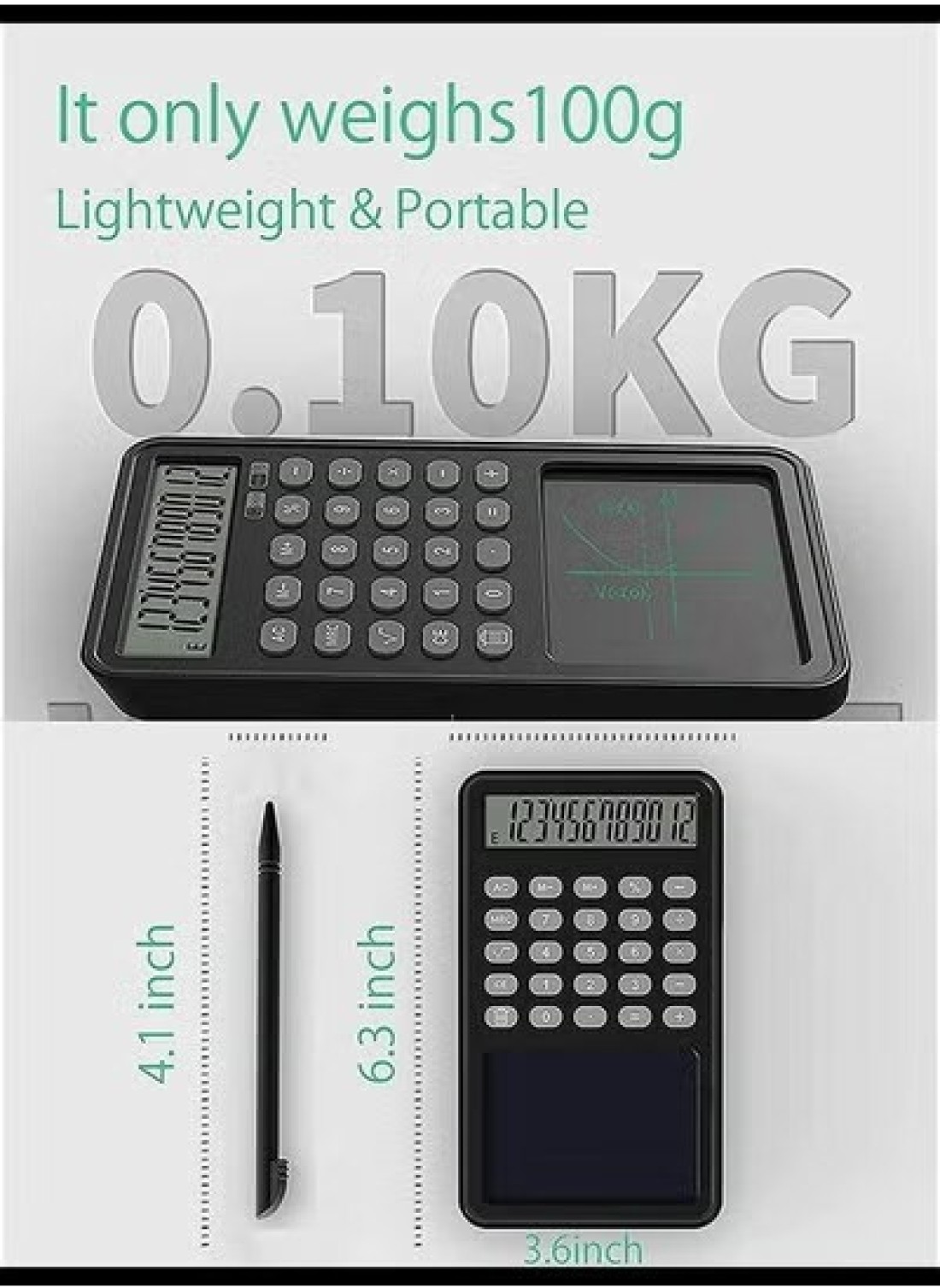 12 Digit LCD Display Desk Calculator with notepad, Mute Portable Desktop Calculator,Basic Calculator for Office Business and Home