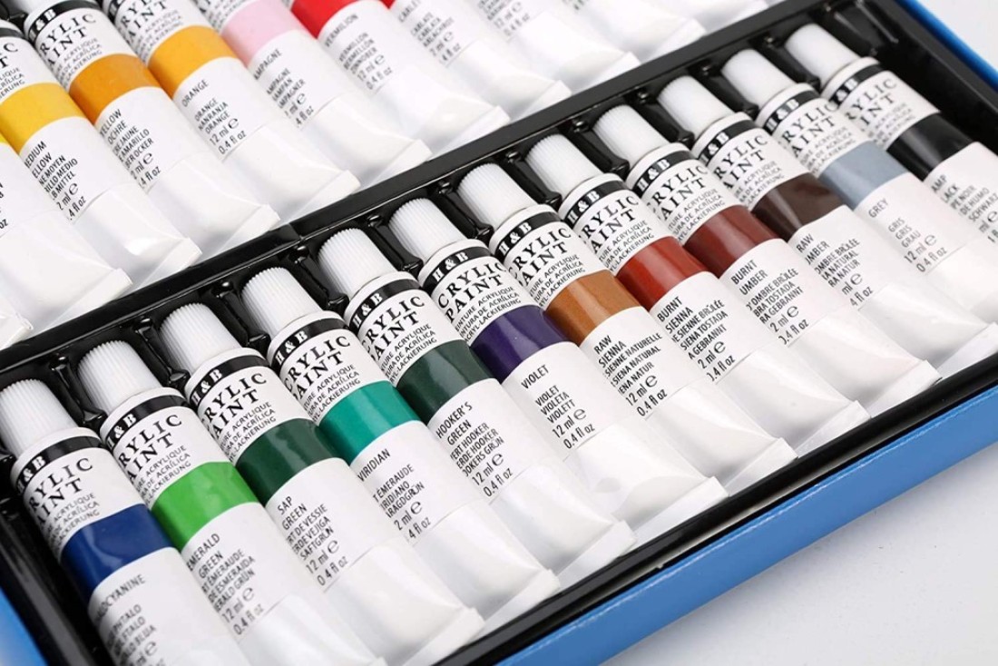 Acrylic Paints Set Water Color for Hand Painted Wall Painting 24 Pcs