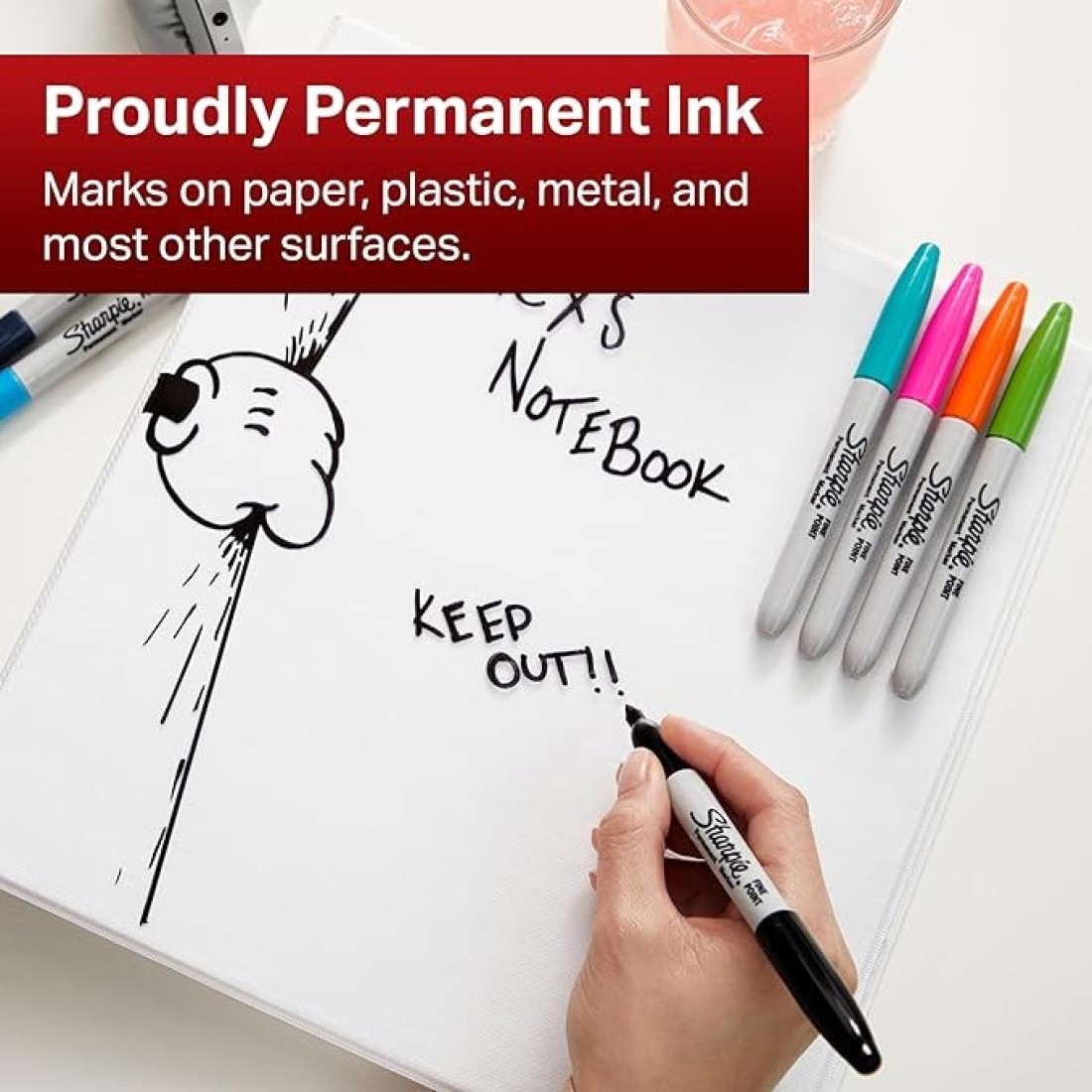 Sharpie Permanent Markers Ultra Fine Point for Precise Marks Black Ink 2 Marker Pens