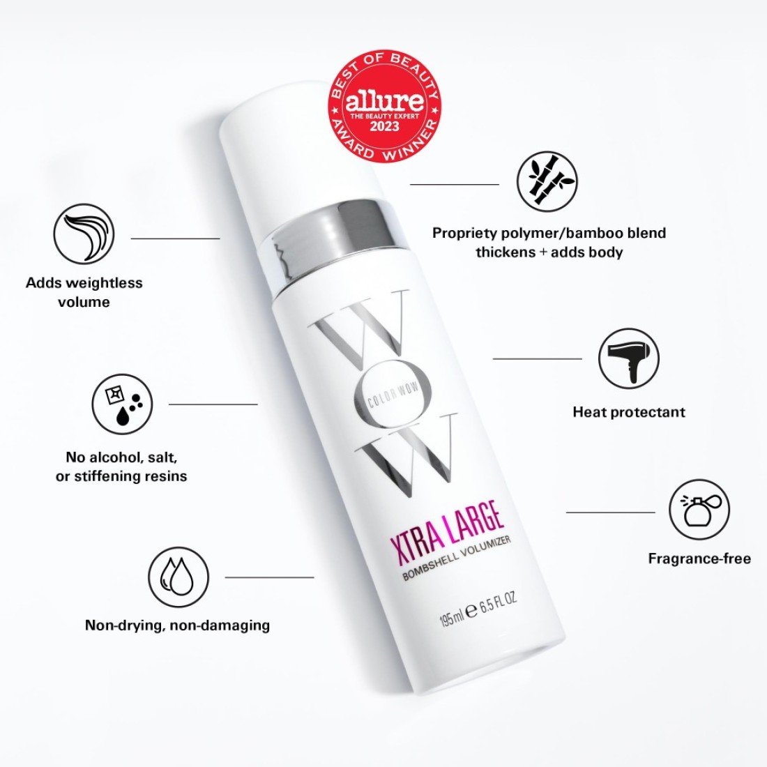 COLOR WOW Xtra Large Bombshell Volumizer New AlcoholFree Technology for Lasting Volume and Thickness