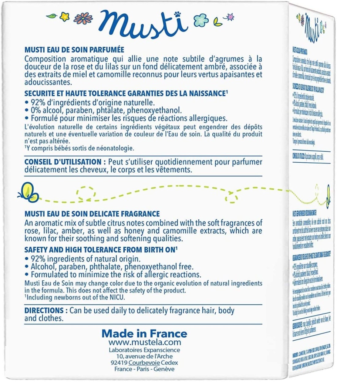 Mustela Musti Eau De Soin Spray (1.69 Oz. Ounce) (1157)