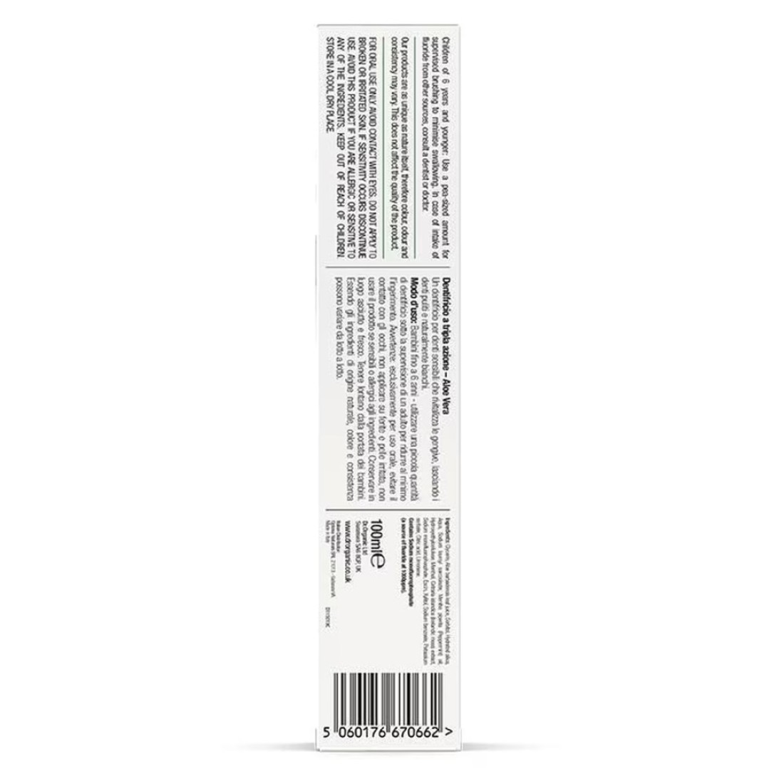 Dr. Organic Aloe Vera Toothpaste White 100ml
