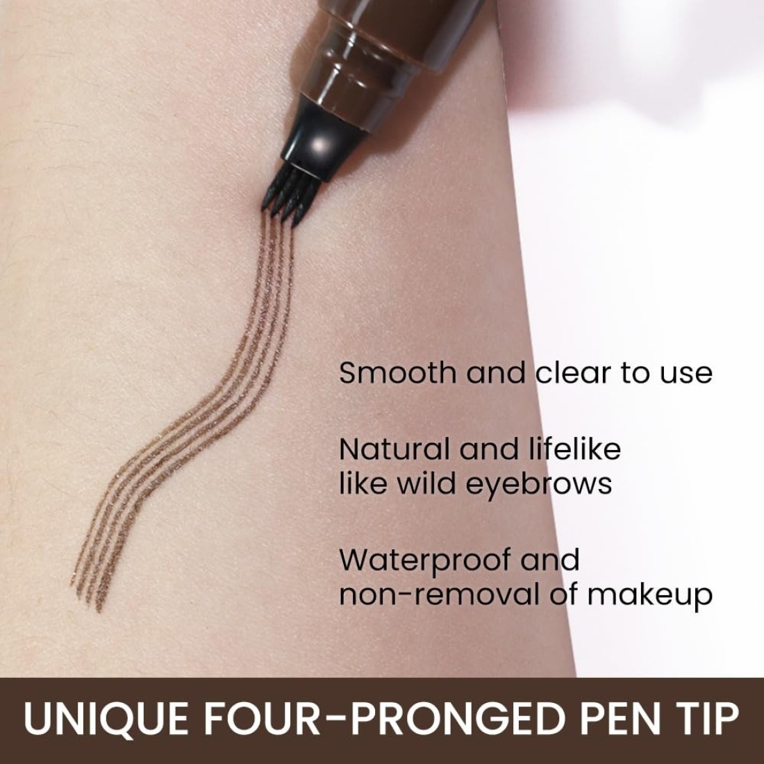 BINGBRUSH Eyebrow Pencil Micro 4 Point Ink Pen by Brow Stylist - Eye Makeup Lift &amp; Snatch Eyebrow Pen Kits Long-Lasting Waterproof Natural Eyebrow Hair (1Pc 02# Dark brown)
