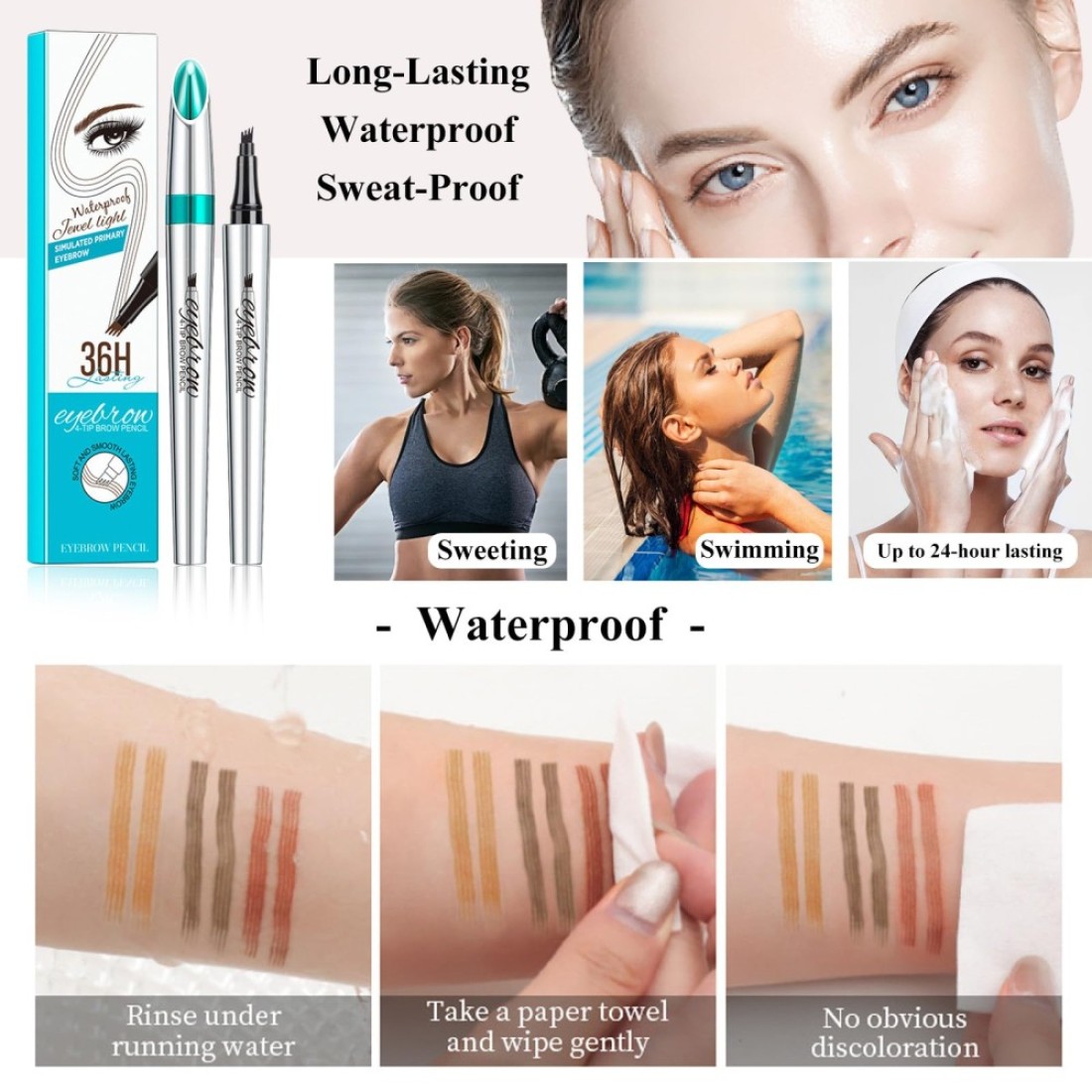 Microblading Eyebrow Pen Eyebrow Pencil with 4Prong MicroForkTip Applicator Liquid Waterproof Eyebrow Pencil for Women Creates Natural Looking Brows Effortlessly Dark Brown