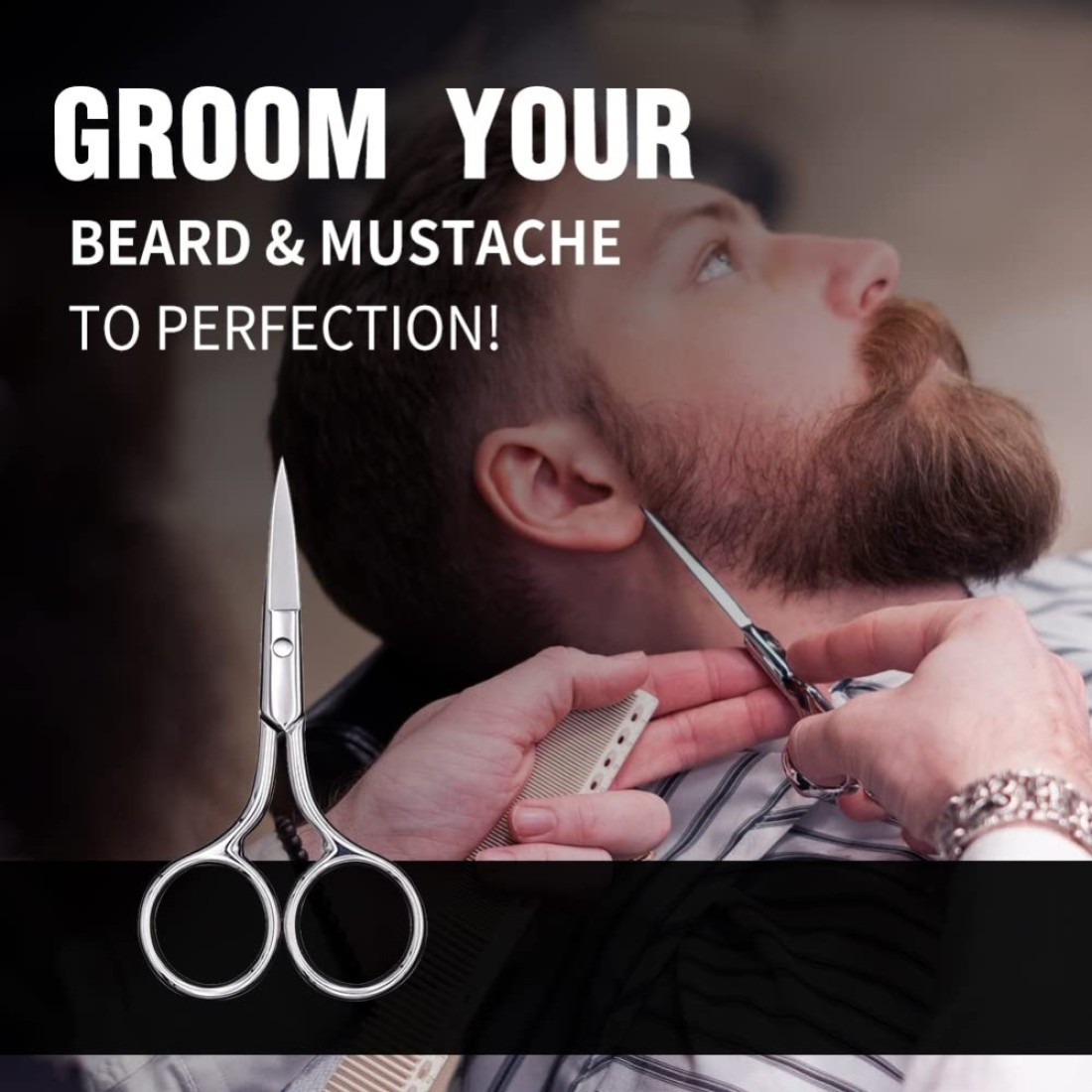 Eyebrow Scissors Small Scissors for Hair Eyebrows Nose Hair Beard Eyelashes Cuticle Stainless Steel Fine Straight Tip Nose Hair Scissors ASONTAO 1Pcs Eyebrow Scissors