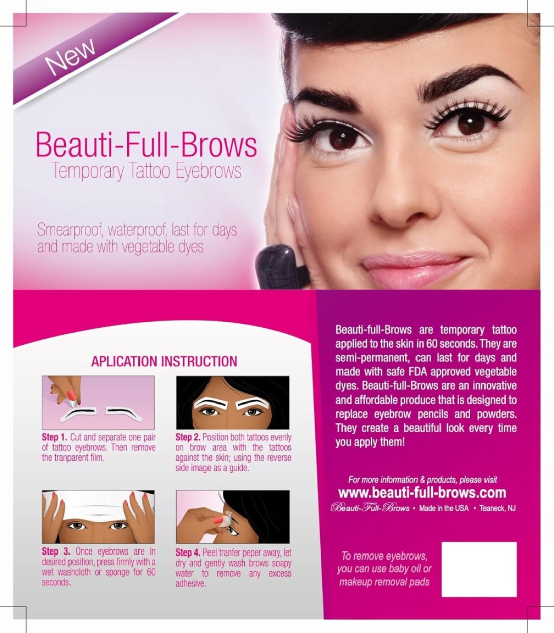 Beauti-Full Brows Easy Application Waterproof 9 Pairs Temporary Tattoo Eyebrows: Sway (Brown)