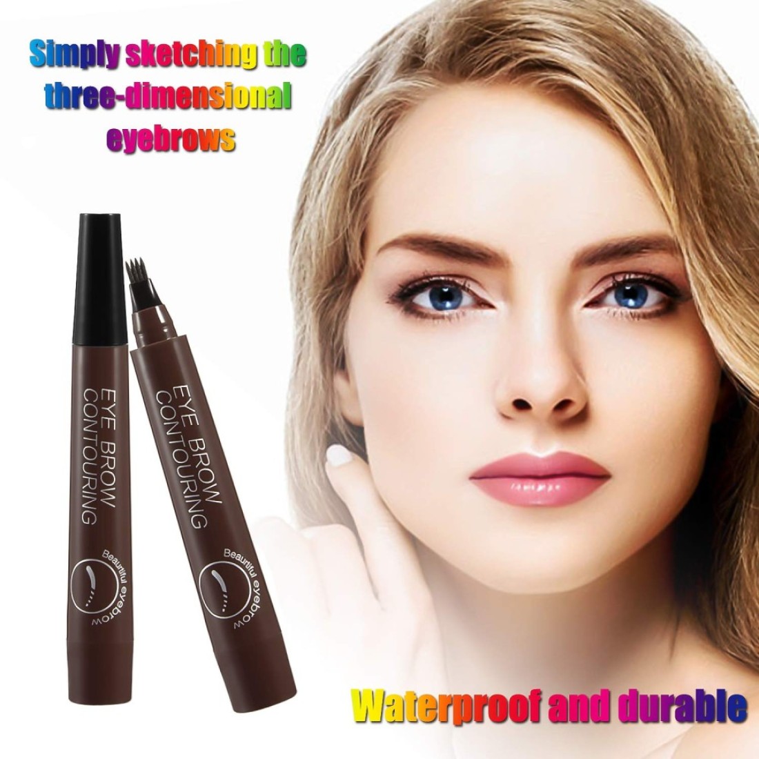 Liquid Eyebrow Pen Waterproof Microblading Eyebrow Pencil with a MicroFork Tip Applicator Creates Natural Looking Brows Effortlessly