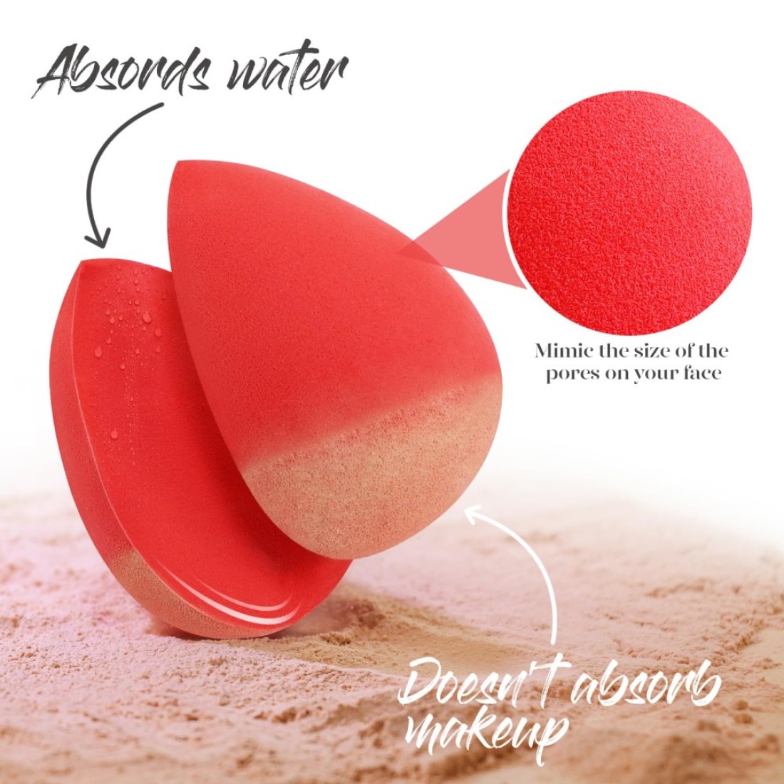 BEAKEY Makeup Sponge 5 Pcs Set LatexFree Boun Boun Beauty Sponge for Blending Makeup Sponges for Foundation Liquid Cream and Powder Blender for Enhanced Make Up Application Halloween Makeup Tools