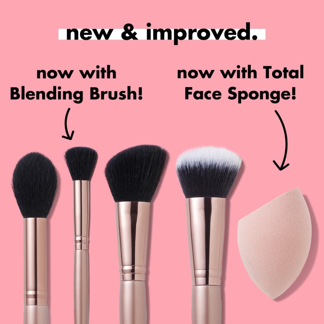 elf Cosmetics Complexion Essentials Brush Sponge Set Concealer Powder Blush Highlighter Brushes Total Face Sponge For A Perfect Complexion