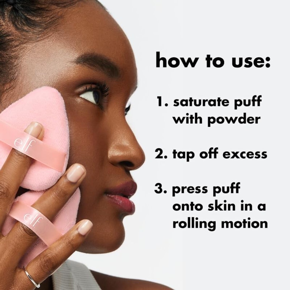 elfHalo Glow Powder Puff Soft Reusable Powder Puff For Applying Loose Or Pressed Powders Easily Conforms To The Face Vegan Crueltyfree