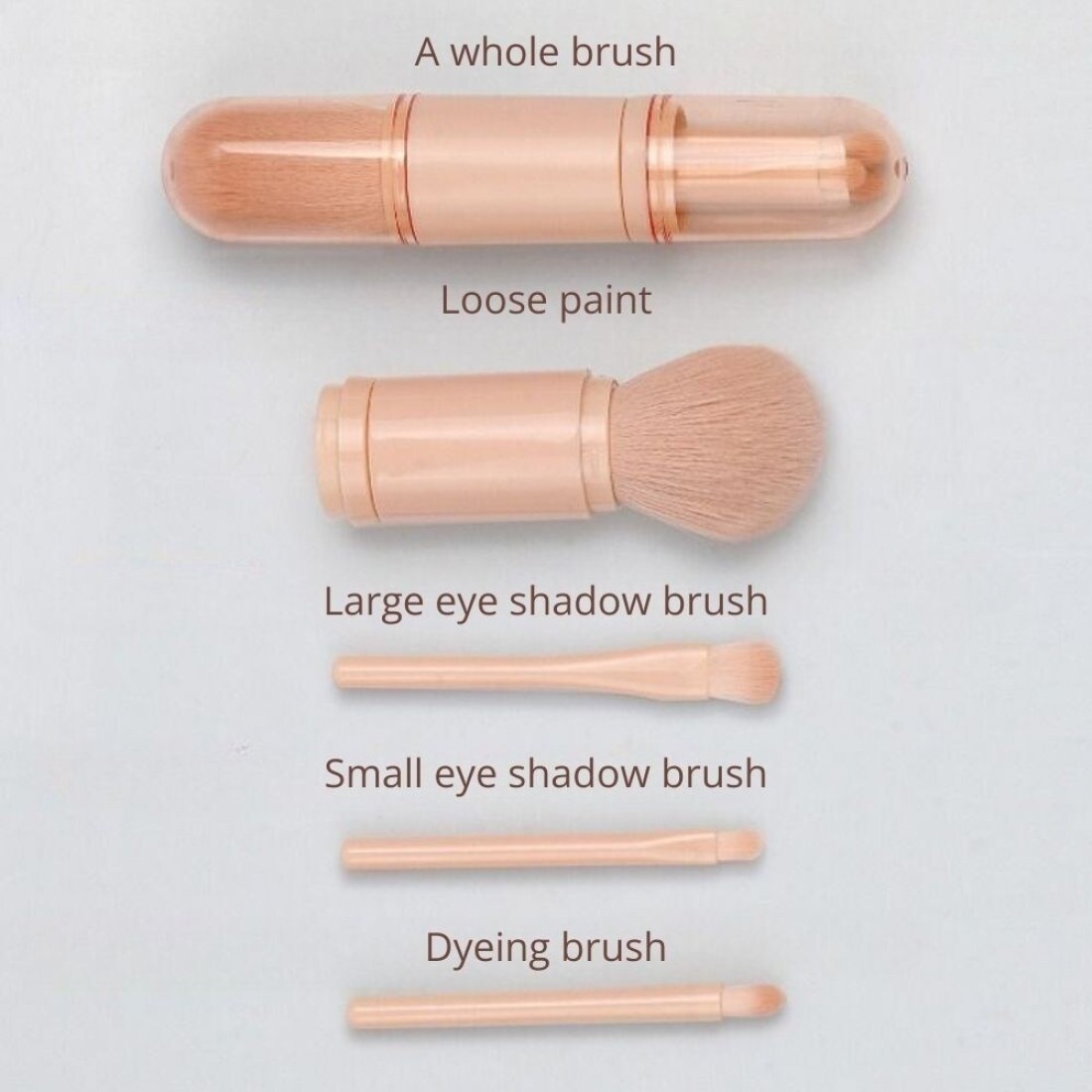 Mei Lifestyle 4 PCS Travel-Friendly Multi-Purpose Makeup Brush Set Protective Case