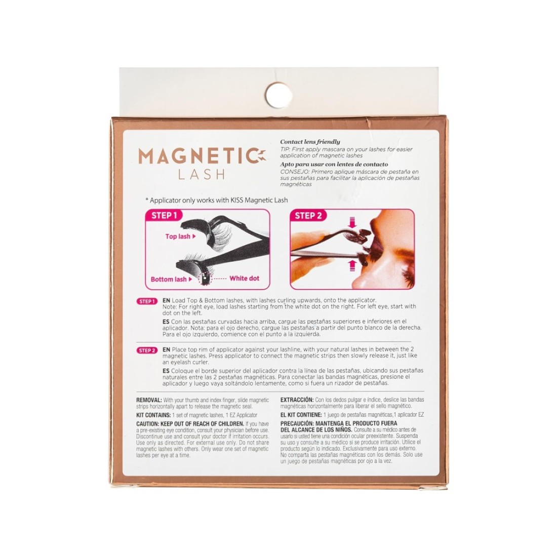 KISSMagnetic Lash 01 Synthetic False Eyelashes with Magnets Under and Over Your Upper Lashes No Glue Needed Lightweight Reusable Contact Lens Friendly Cruelty Free with Lash Applicator 1 Pair