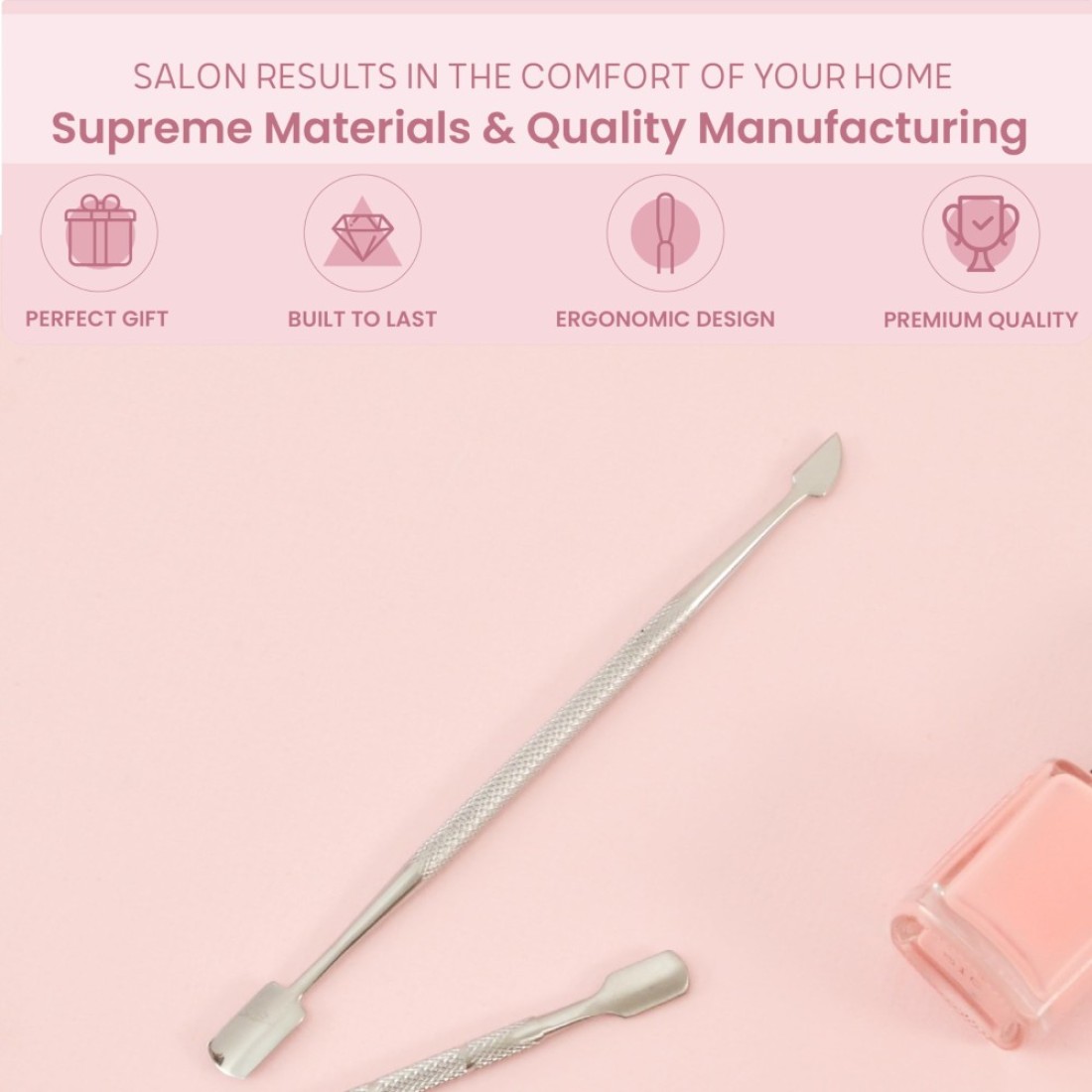 Malva Belle Cuticle Pusher Spoon Nail Cleaner Cuticle Remover Under Nail Cleaner Tool Stainless Steel Cuticle Pusher Tool Nail Cleaner For Women Cuticle Care Kit
