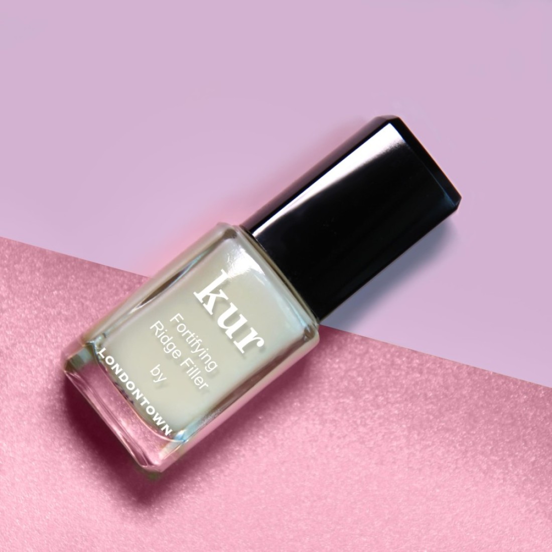 LONDONTOWN Kur Nail Ridge Filler Smoother Strengthener Nail Filler for Damaged Nails Fortifying Self Leveling Base Vegan Cruelty Free Paraben Free Clear 04 fl oz