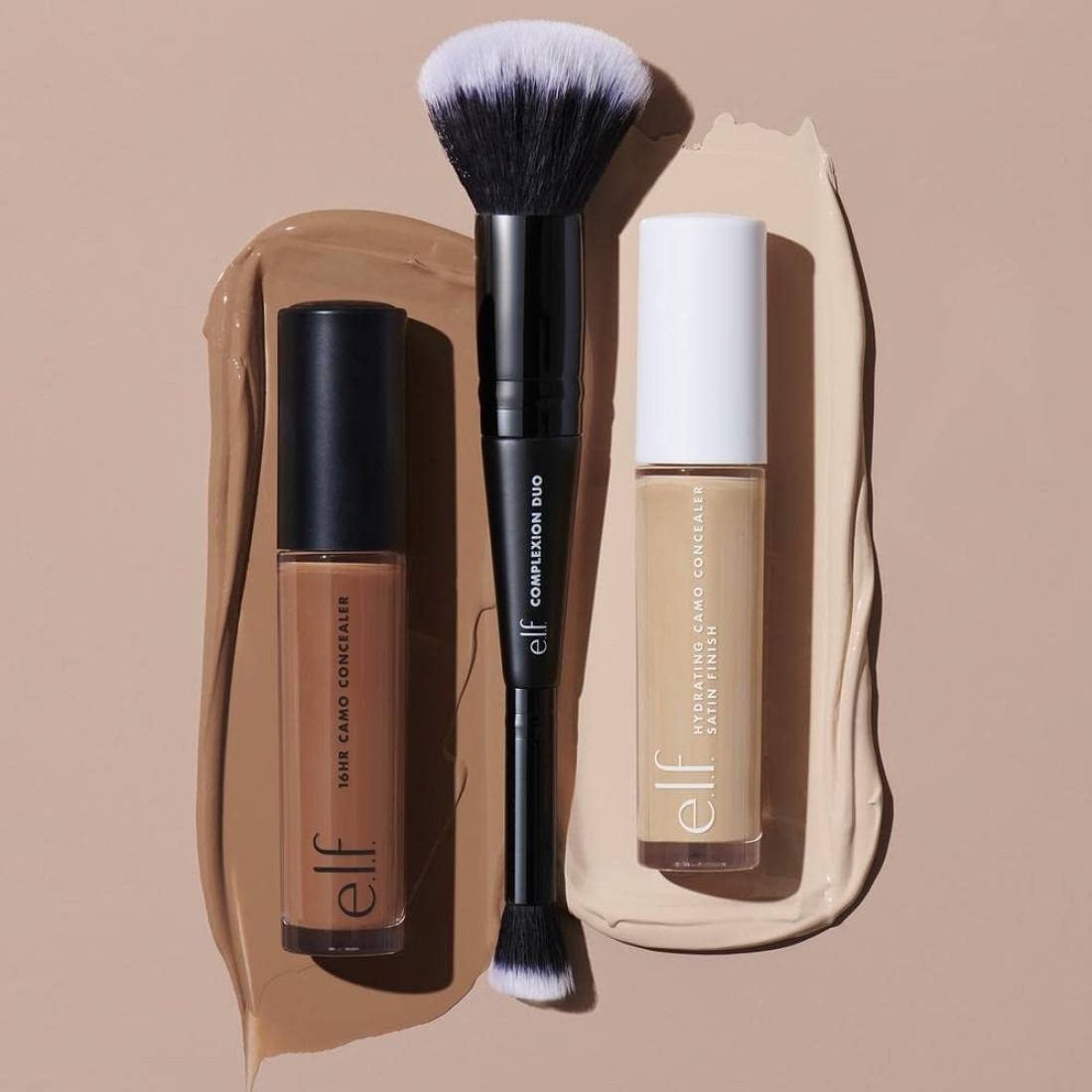 E.L.F. Complexion Duo Brush, Foundation &amp; Concealer Applicator, Airbrushed Finish