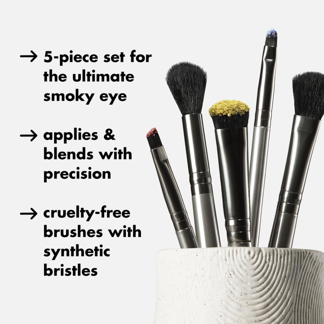 elf Smoky Eye Brush Kit Synthetic 5Piece Set 82021 Brush Handle Color May Vary