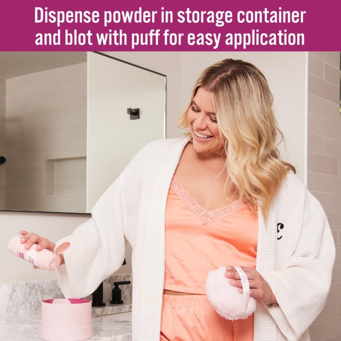 Comfort Powder Puff Large Powder Puff for Body Powder Applicator with Storage Container Compatible with Womens TalcFreePowder Sold Separately