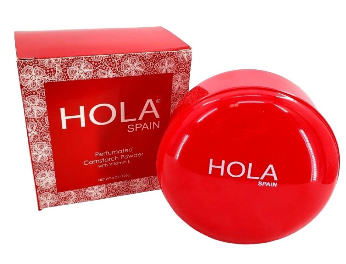 Hola Spain Skin Petal Body Talc Dusting Powder Puff 4 oz