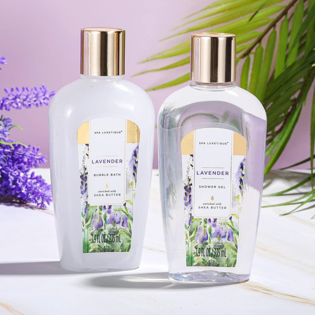 Spa Gift Basket Spa Luxetique Lavender Spa Kit for Women 12 Pcs Lavender Scented Spa Gift Set Home Spa Set with Essential Oil Bubble Bath Bath Salts Body Scrub Mothers Day Gifts for Mom