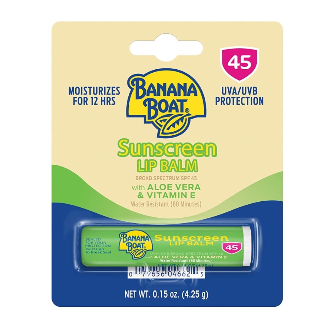 Banana Boat Aloe Vera with Vitamin E Sunscreen Lip Balm SPF 45 15 oz 425 g Pack of 2