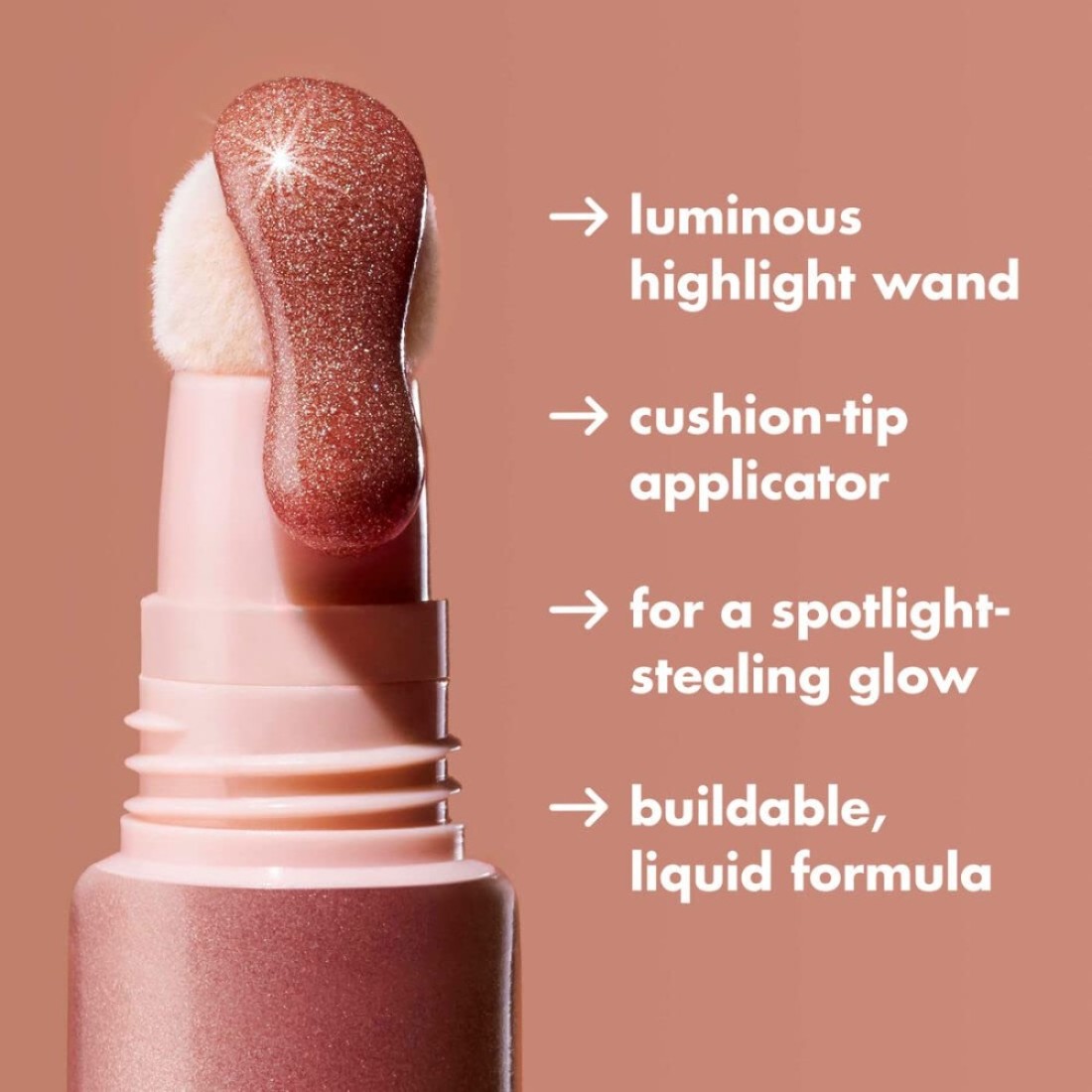 elf Halo Glow Highlight Beauty Wand Liquid Highlighter Wand For Luminous Glowing Skin Buildable Formula Vegan CrueltyfreeChampagne Campaign