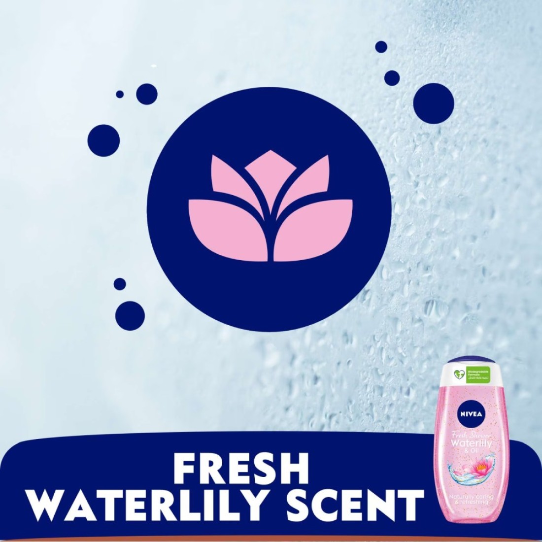 NIVEA Shower Gel Body Wash Waterlily &amp; Oil 250ml Pack of 3