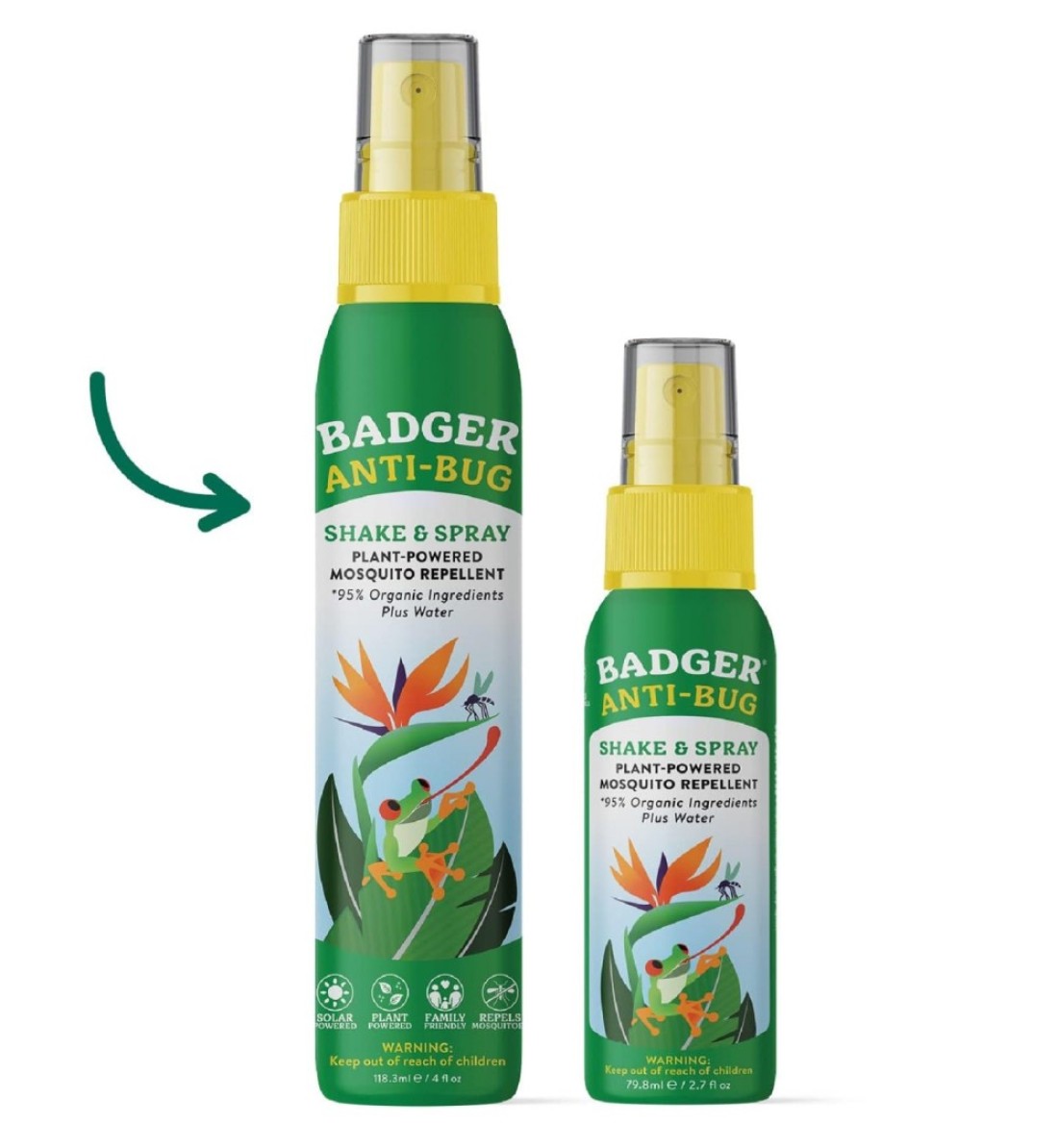 Badger AntiBug Shake Spray DEETFree Natural Bug Spray EcoFriendly Certified Organic Mosquito Spray Great for Kids Insect Repellent 4 Fl Oz