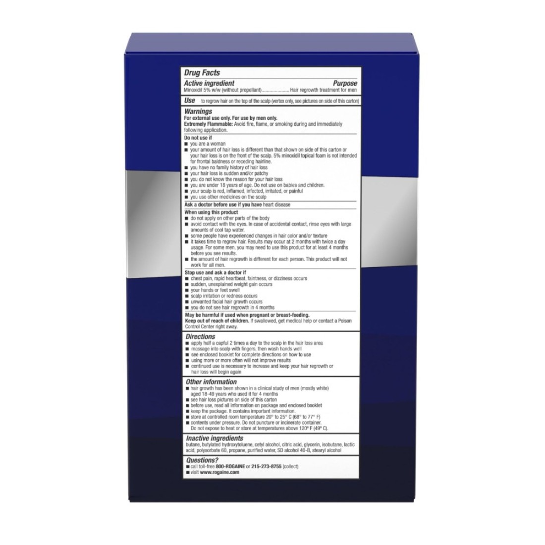 Mens Kirkland Extra Strength 5% Minoxidil Topical Solution Hair Regrowth Treatment Oil 60ml
