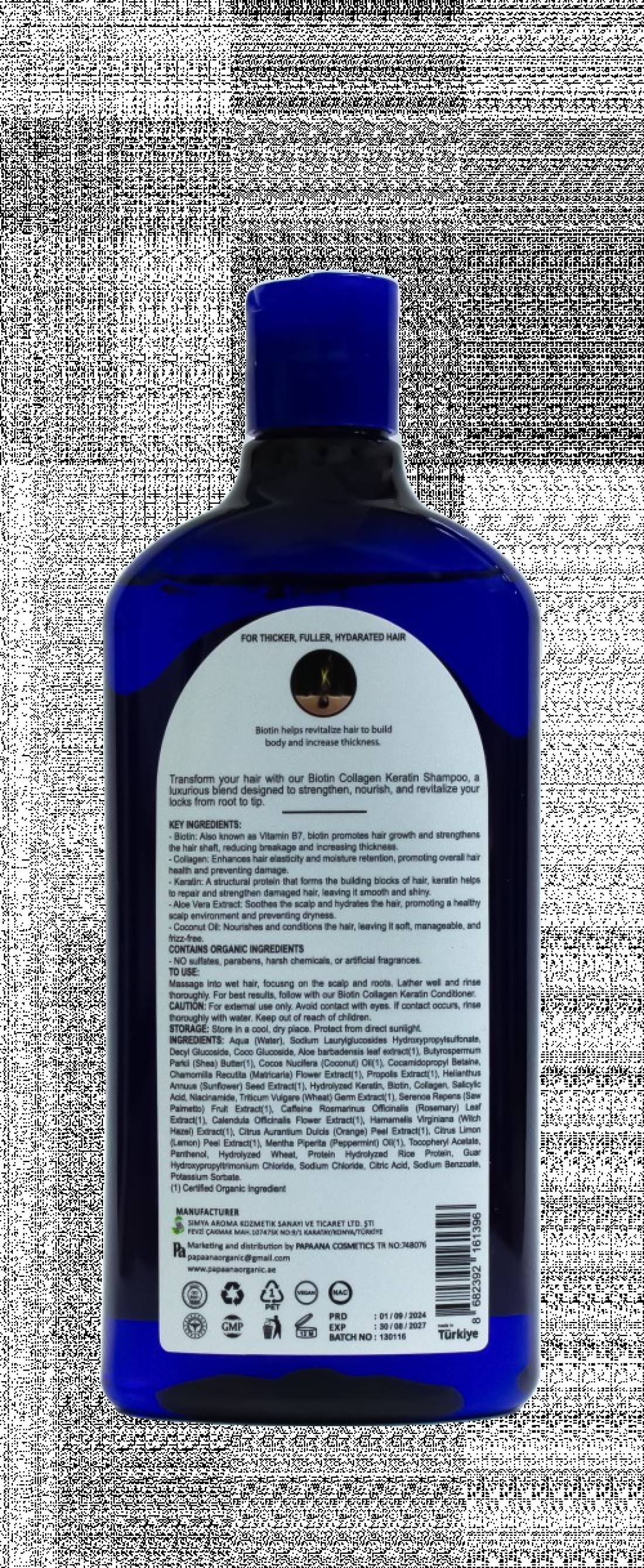 Biotin Collagen &amp; Keratin Shampoo with Shea Butter &ndash; 400ml, Strengthens &amp; Thickens for Fuller, Healthier Hair with Shea Butter