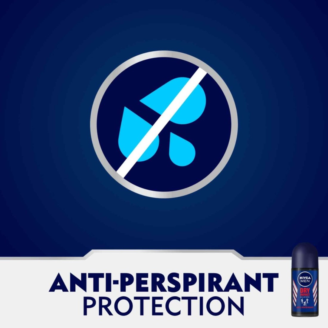 NIVEA MEN Antiperspirant Roll-on for Men Dry Impact 50ml Pack of 2