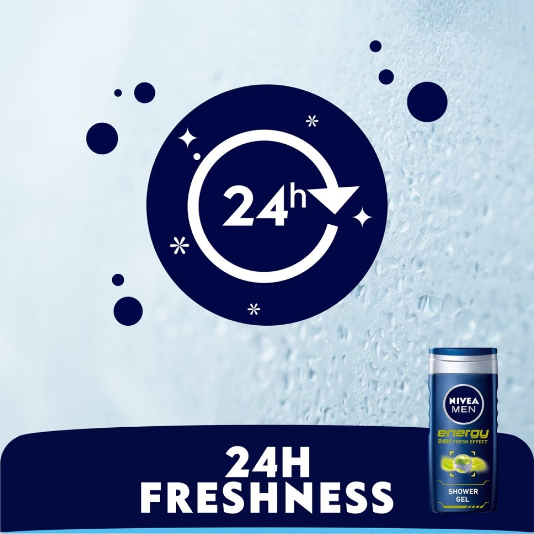 NIVEA MEN 3in1 Shower Gel Body Wash Energy 24h Fresh Masculine Scent 500ml