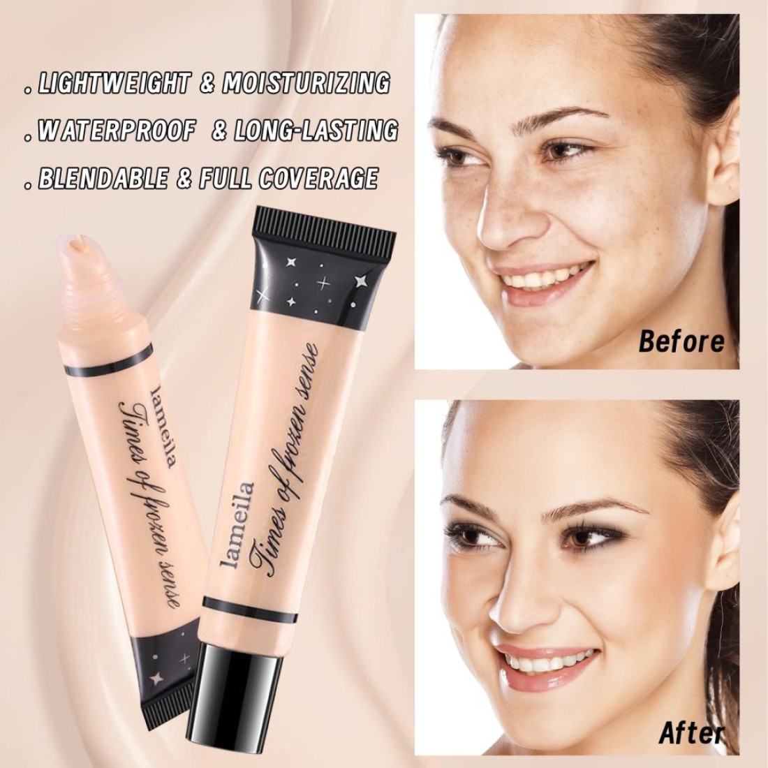 Makeup Set Kit for Women Girls Teens Makeup Present Set Includes 9 Color Eyeshadow Counter Stick Foundation Eyebrow Pencil Eyeliner Mascara Lip Gloss 5Pcs Brushes Sponge