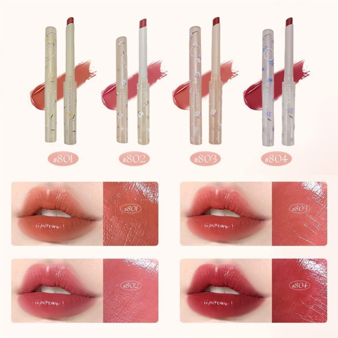 Makeup Kit for Women 8 Pieces Makeup Sets 4 Color Lipsticks Eyeshadow Eyebrow Pencil Concealer Blush Palette 8Pcs Gift Box Makeup Bundle Value Set