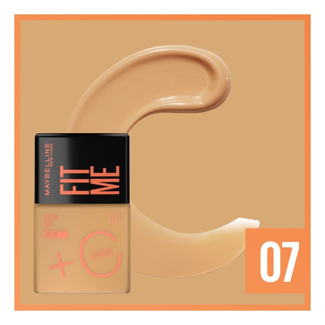 Maybelline New York Fit Me Fresh Tint Foundation With Vitamin C SPF50 Shade 07 30ml