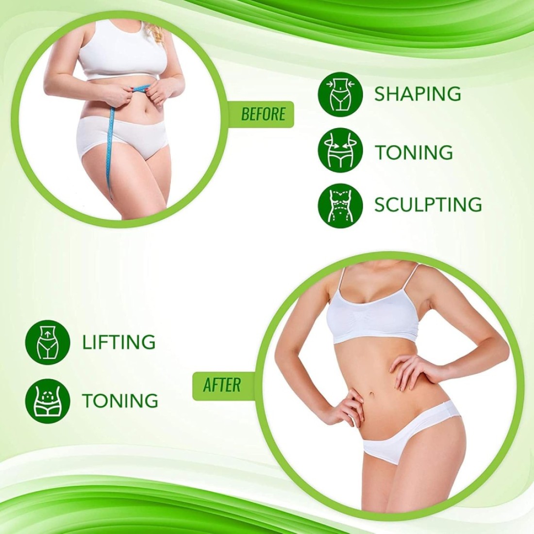 Anti-Cellulite Gel Cream &ndash; Body Moisturizer for Arms Legs and Stomach &ndash; Lift and Slim body cream by Shape and Tone 150 ml