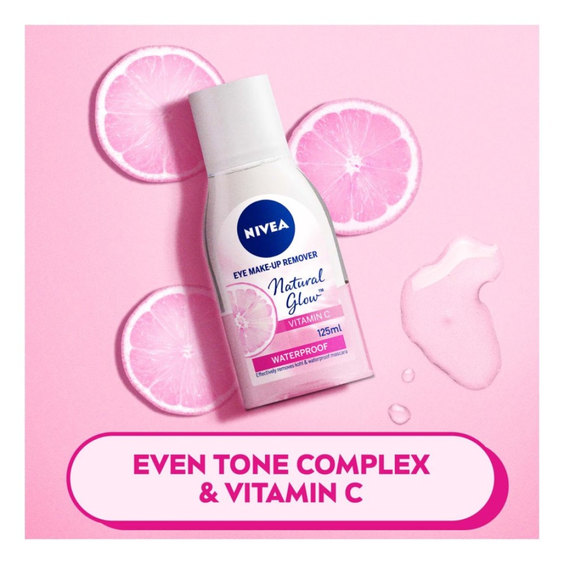 NIVEA Eye Waterproof Makeup Remover Natural Glow Pearl Extracts &amp; Vitamin C 125ml