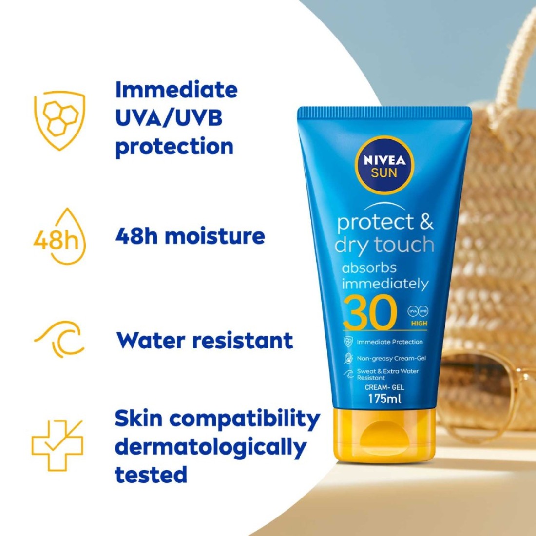 NIVEA SUN Protect &amp; Dry Touch Cream-Gel SPF 30 175ml