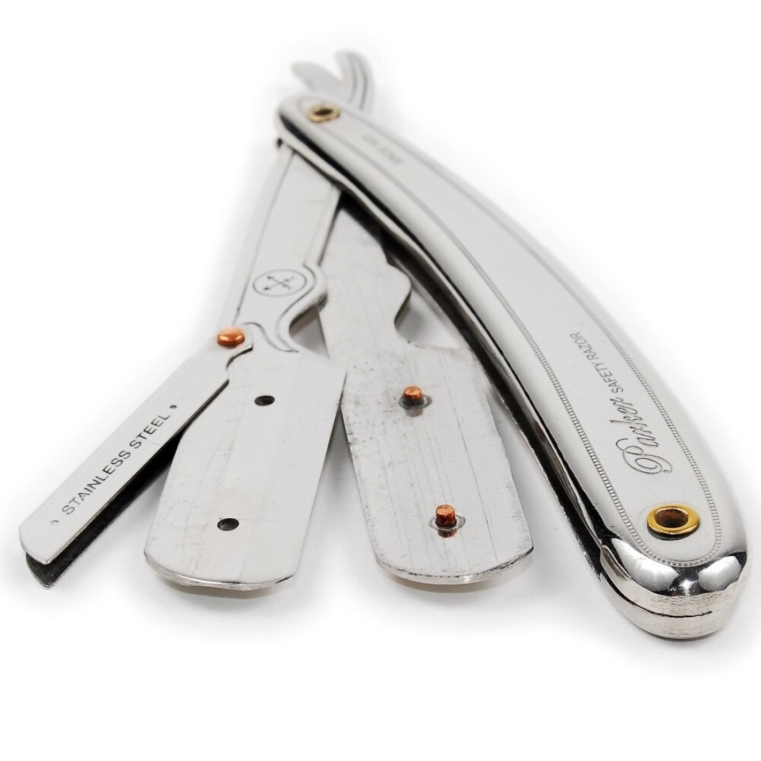 Parker Mens SR1 Stainless Steel Straight Edge Razor With 5 Parker Platinum Blades