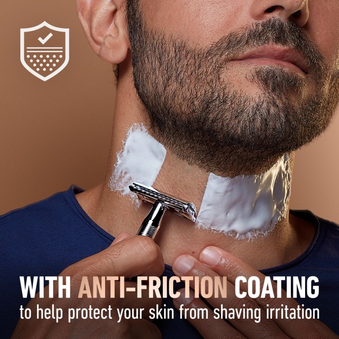 King C Gillette Safety Razor with Chrome Plated Handle and 5 Platinum Coated Double Edge Safety Razor Blade Refills
