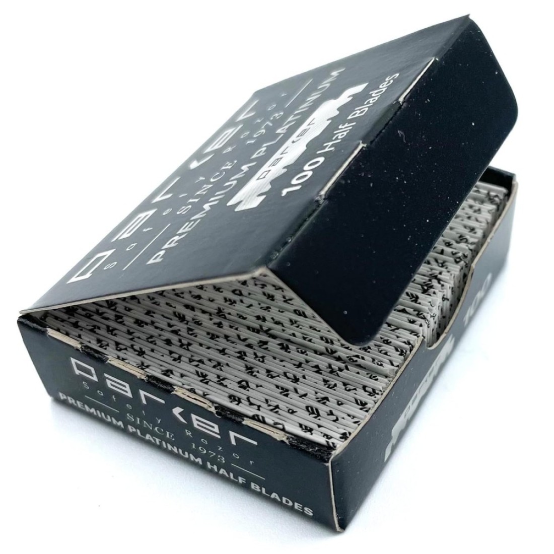 Parker Premium Platinum 12 Blades 100 Count For Professional Barber Razors Shavette Style Razors and Disposable Blade Straight Razors that accept Half of a Double Edge Razor Blade