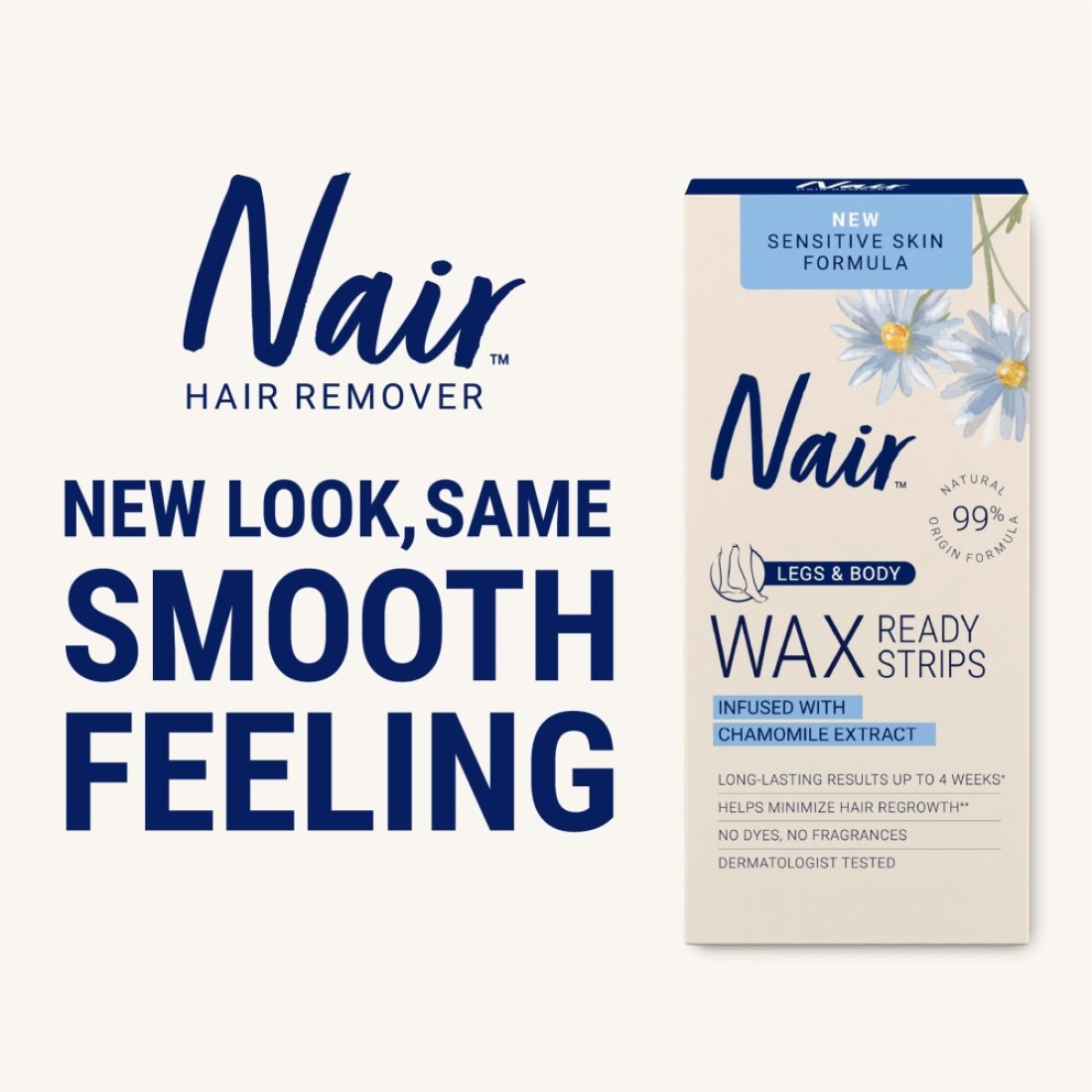 NairSensitive Hair Remover Wax Ready Strips Face and Bikini Hair Removal Wax Strips 40 Count