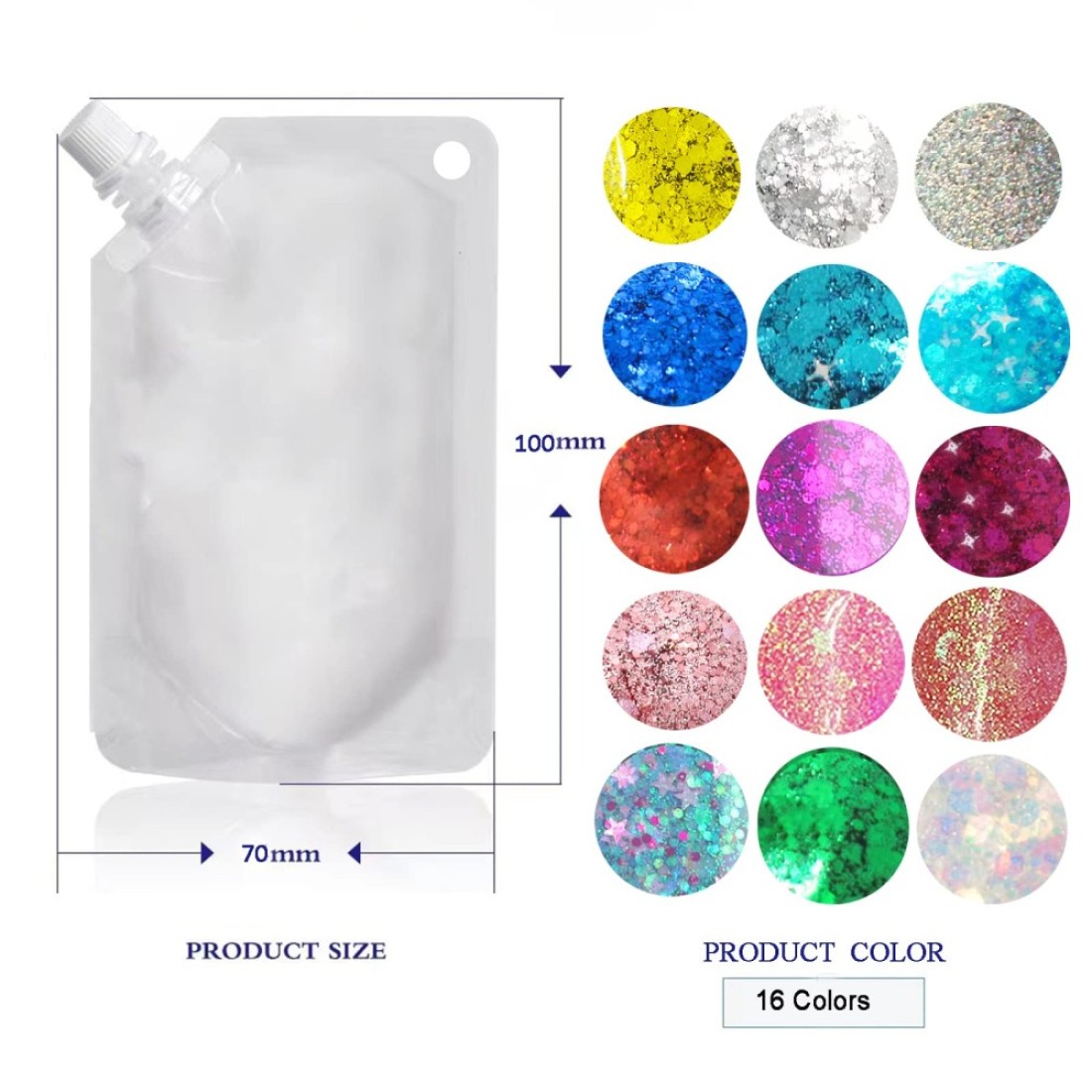 Body Glitter Gel 16 Color Sequins Glitter Gel Easy to ApplyClean Festival Glitter Christmas Makeup for Women Long Lasting Sparkling Suitable for Body Face Hair Eyes Silver Chunky Glitter
