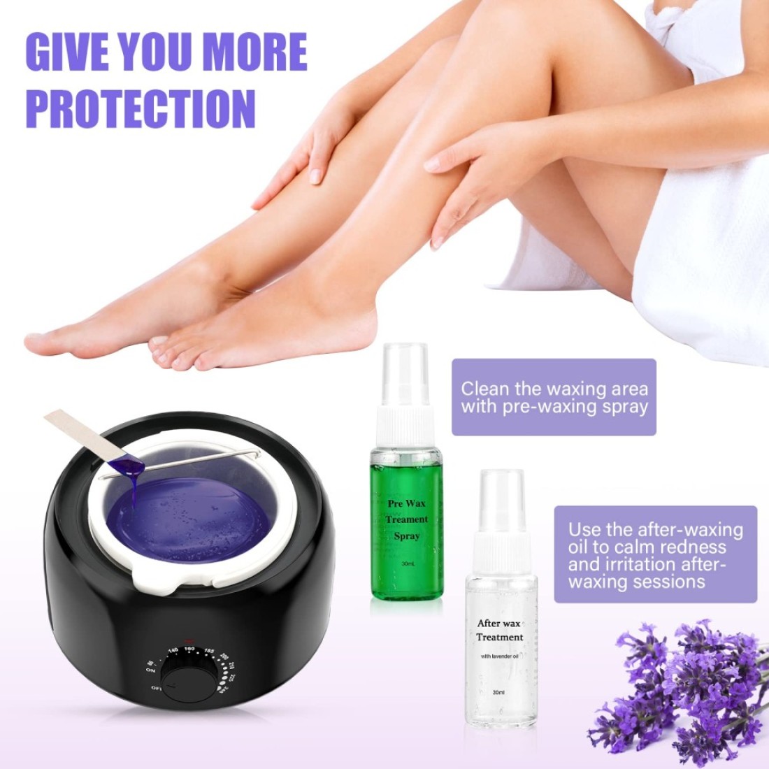 Waxing Kit Wax Warmer for Hair Removal Hard Wax Beans for Full Body Legs Face Eyebrows Bikini Brazilian Waxing for Women Men