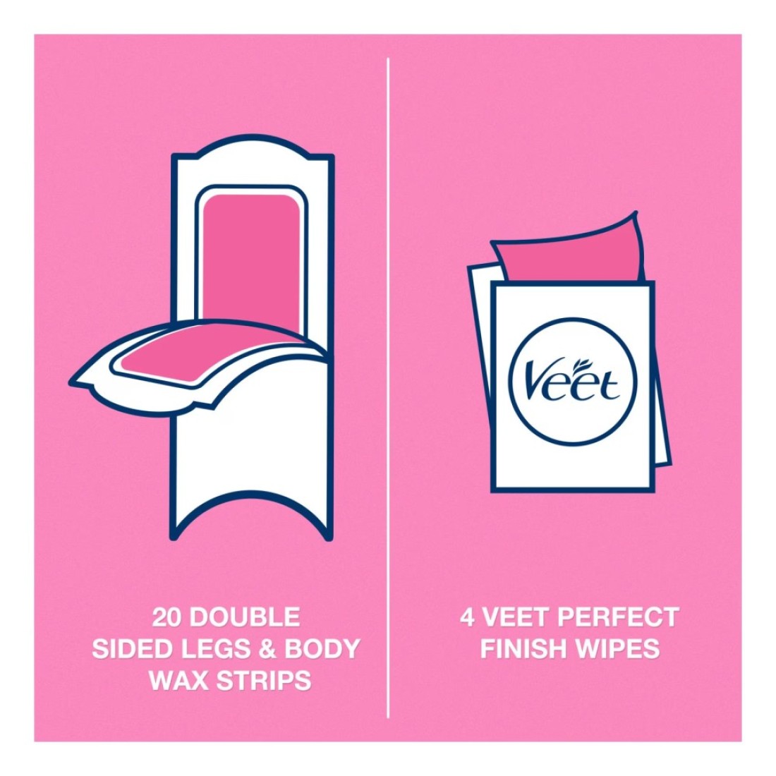 Veet Sensitive Skin Hair Removal Cold Wax Strips 40 PCS