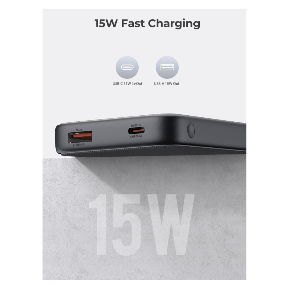 Aukey Power Bank Grey 10000mAh 15W