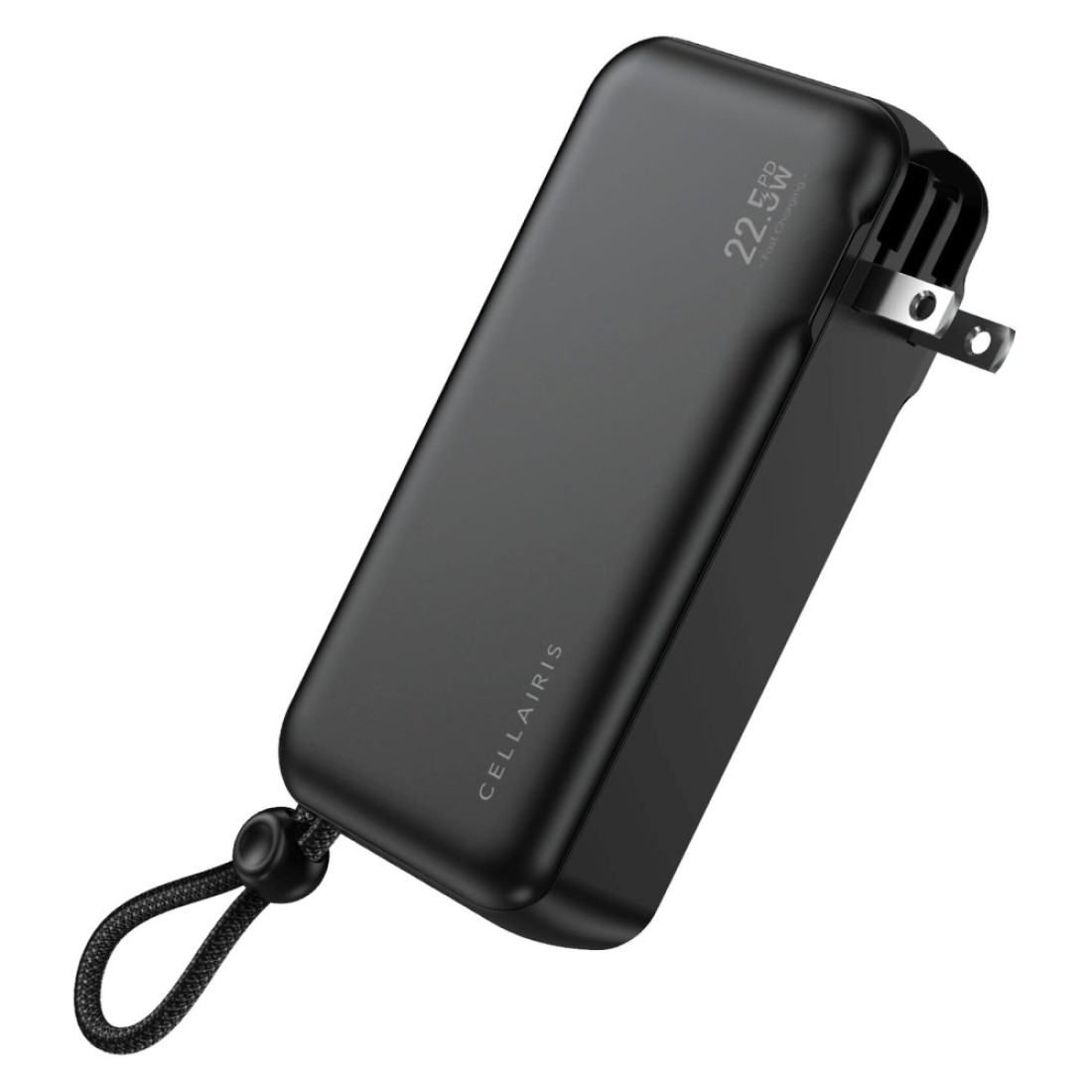 Cellairis Trek Power Bank With Built-in Charging Cable And Adapter Black 10000mAh
