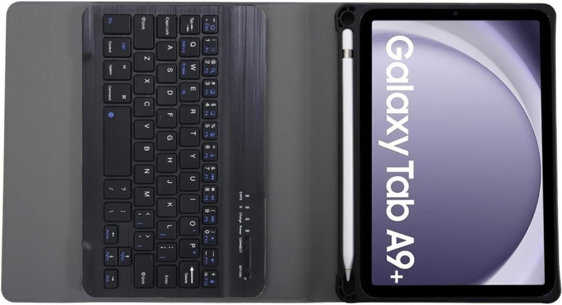 Keyboard Case for Samsung Galaxy Tab A9+ 2023 SM-X210 / SM-X215 / SM-X216 with S Pen Holder，Protective Cover Case with Detachable Wireless Keyboard for Samsung Galaxy Tab A9 Plus 2023 &ndash;Black