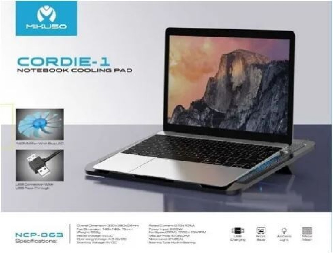 Mikuso NCP-063 Cordie- 1 15&quot; Notebook Laptop Cooling Pad